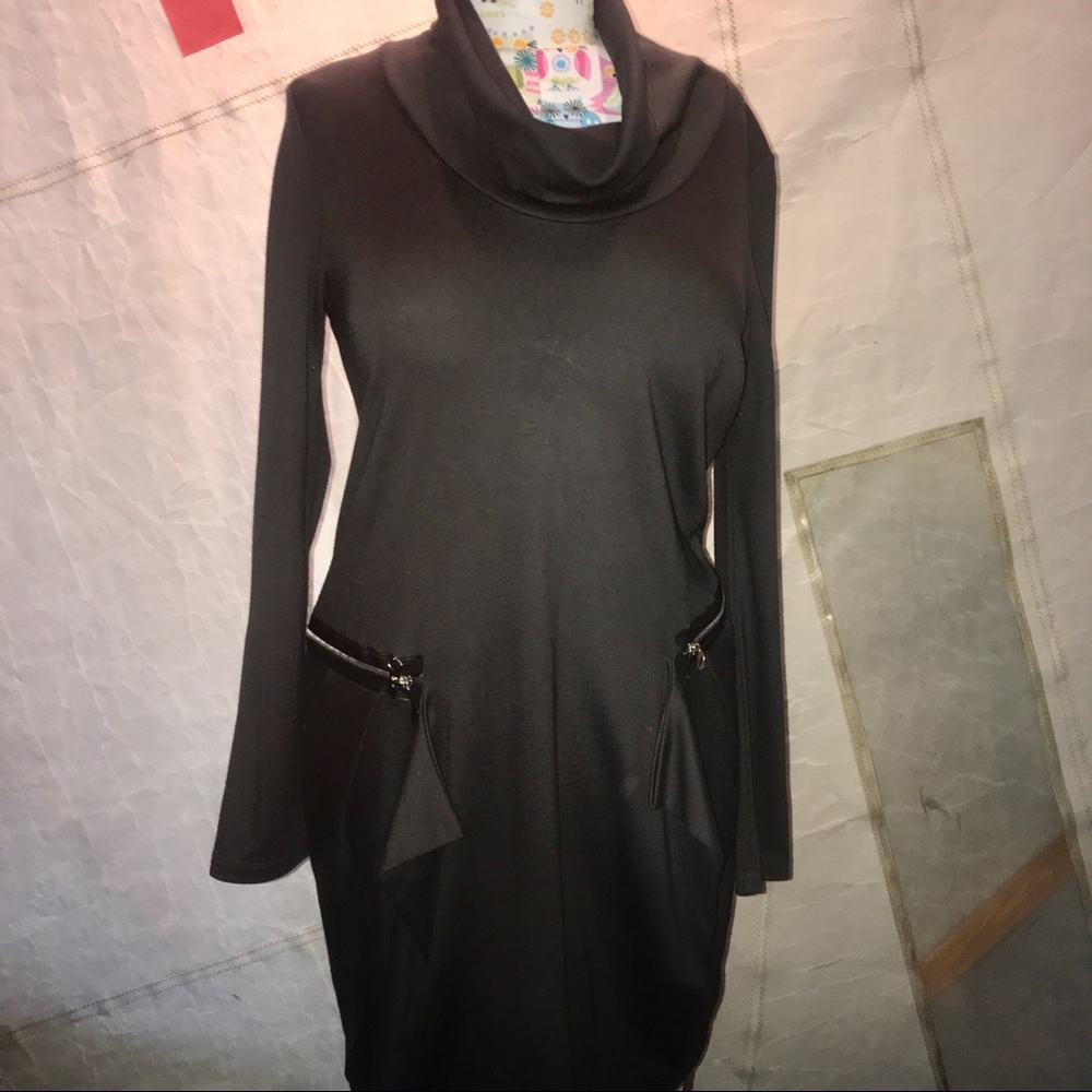 Cop Copine Brown Cowl Neck Dress